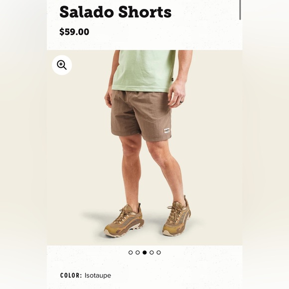 Howler Brothers Salado Shorts in Tan/Isotaupe, size XL. Drawstring, 7” inseam - Picture 6 of 7